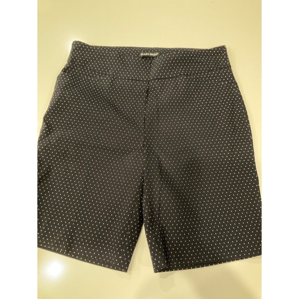Hilary Radley Women's Black Bermuda Shorts, Sz M, Elastic Waist, Pull-On Style